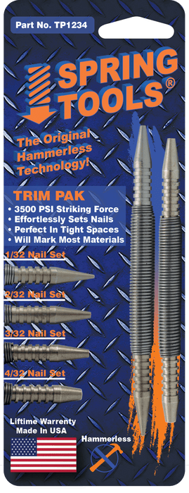 TP1234 - Nail Set Trim Pak - Spring ToolsTP1234 - Nail Set Trim PakNail Set Trim PakSpring ToolsTP12347 - 6175100081 - 6Spring Tools