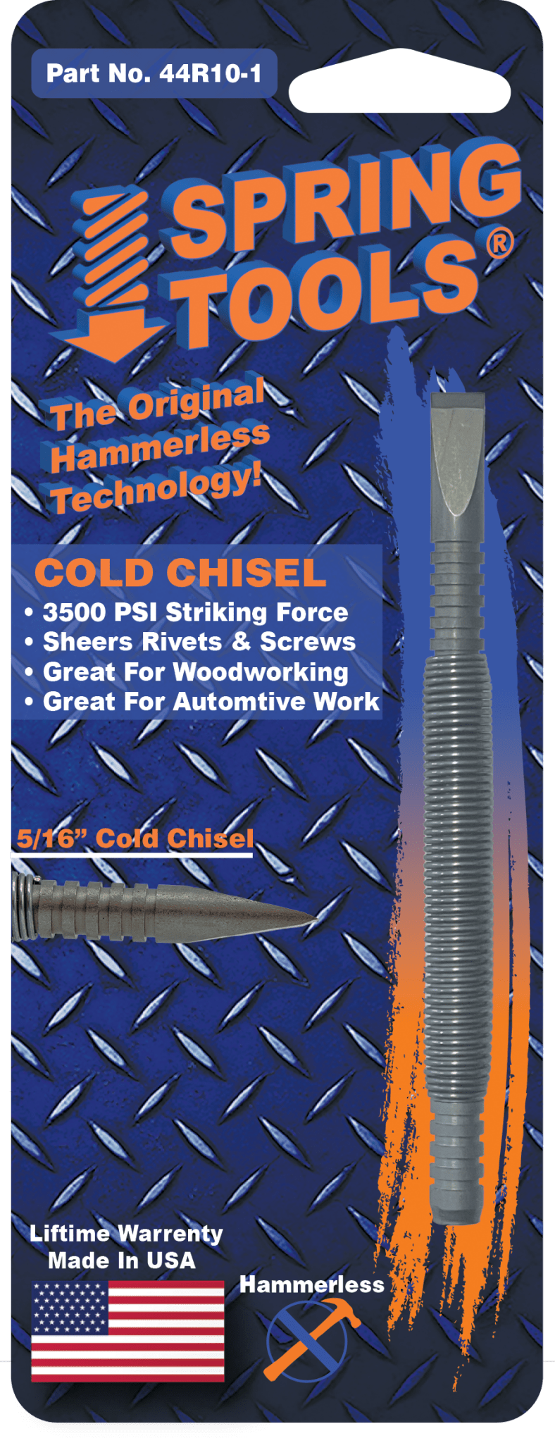 44R10-1 - Cold Chisel - 5/16" Face — Spring Tools