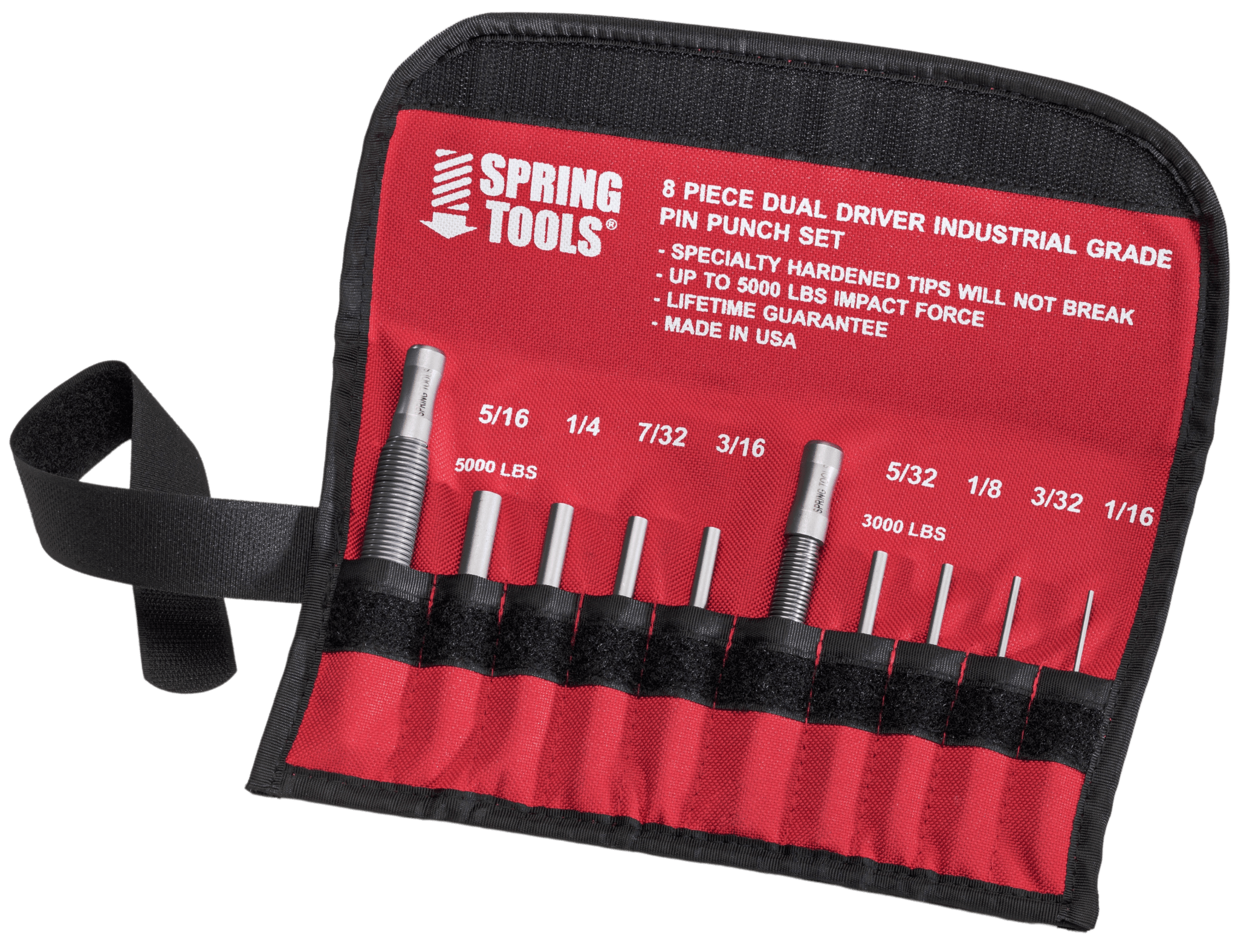 IPPS20 - Industrial Pin Punch Set - Steel Tips — Spring Tools